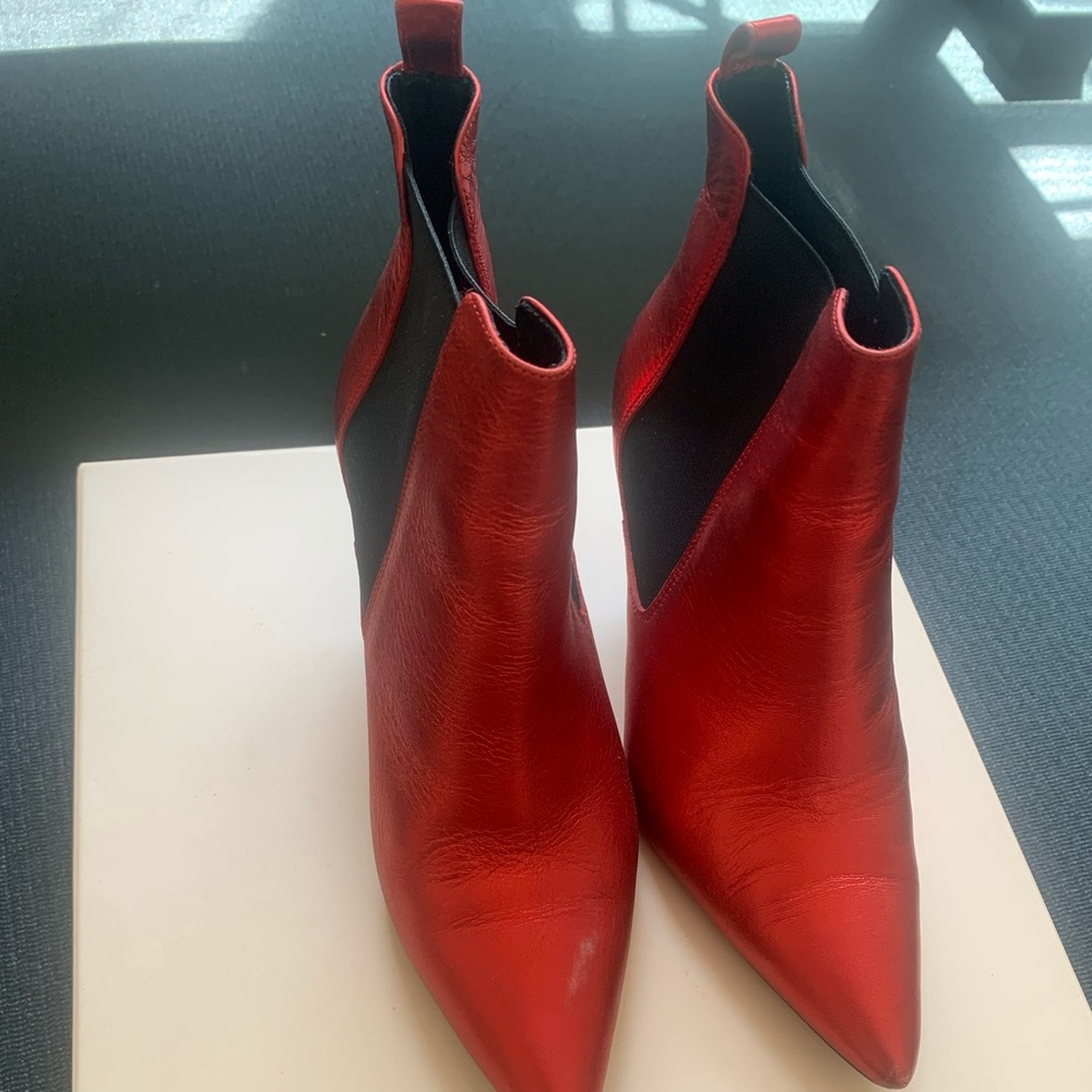 Anine Bing Stevie Moto Boots - Red